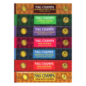 MIX Incenso NAG CHAMPA Aromas Mistos 7 Caixas com 8 Varetas + Porta Incenso