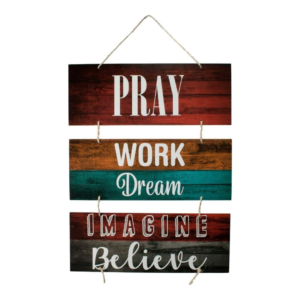 Placa Decorativa Frases Motivacionais Mdf Com Corda 70x40 Cm