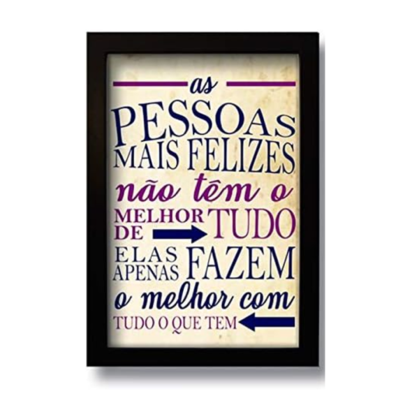 Quadro Decorativo Frase Motivacional As Pessoas 33x43 cm