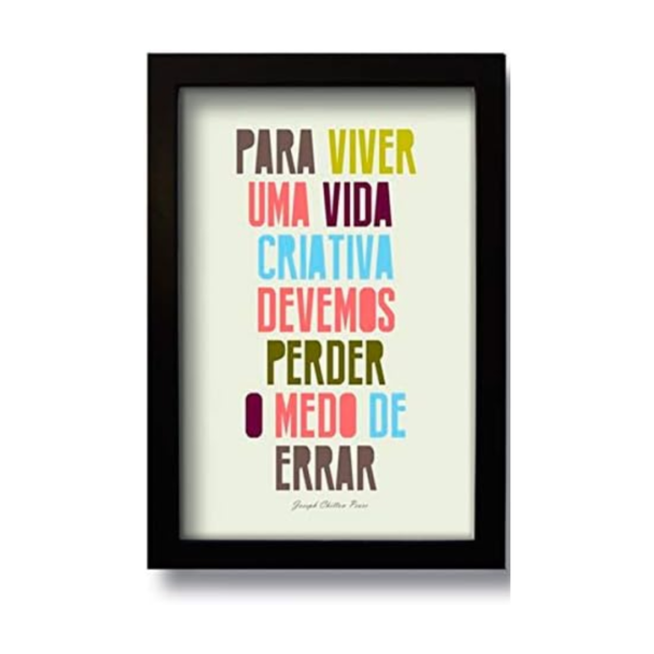 Quadro Decorativo Frase Motivacional Viver 33x43 cm