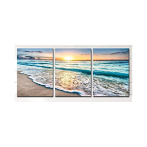 Kit 3 Quadros Decorativos Oceano Ondas Mar Praia Escritório Casa Sala