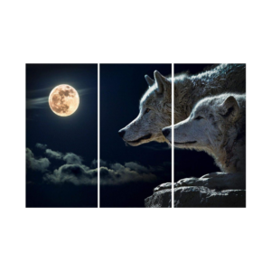 Quadro Decorativo - Mosaico Arquétipo Lobo Animal - 90x50cm