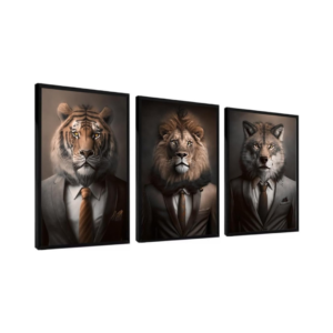 Quadro Decorativo Empreendedor Leão, Tigre, Lobo Escritório (sem MOLDURA | MDF 3mm)