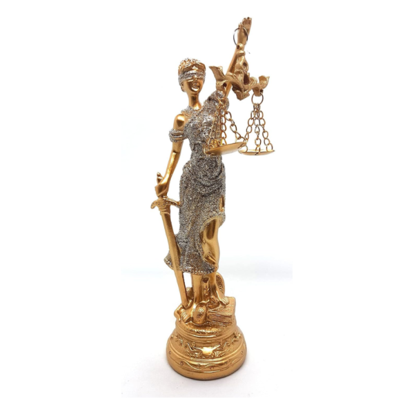 Estátua Dama Da Justiça – Deusa Têmis – Símbolo Do Direito – 20cm (versão 2)