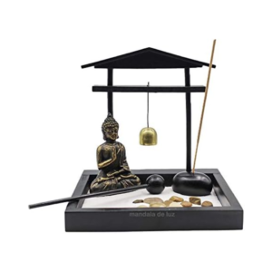 Jardim Zen com Buda Hindu, Sino e Incenso